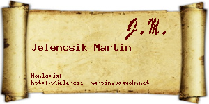 Jelencsik Martin névjegykártya